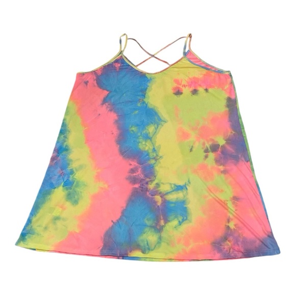 SHEIN Curve Plus Tie Dye Criss-Cross Cami Dress Size 3XL - Picture 9 of 12